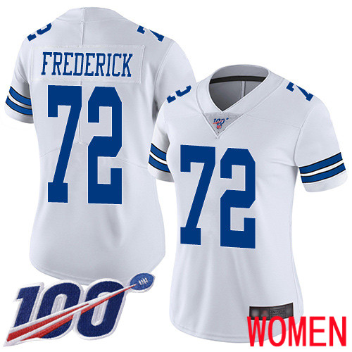Women Dallas Cowboys Limited White Travis Frederick Road #72 100th Season Vapor Untouchable NFL Jersey->women nfl jersey->Women Jersey